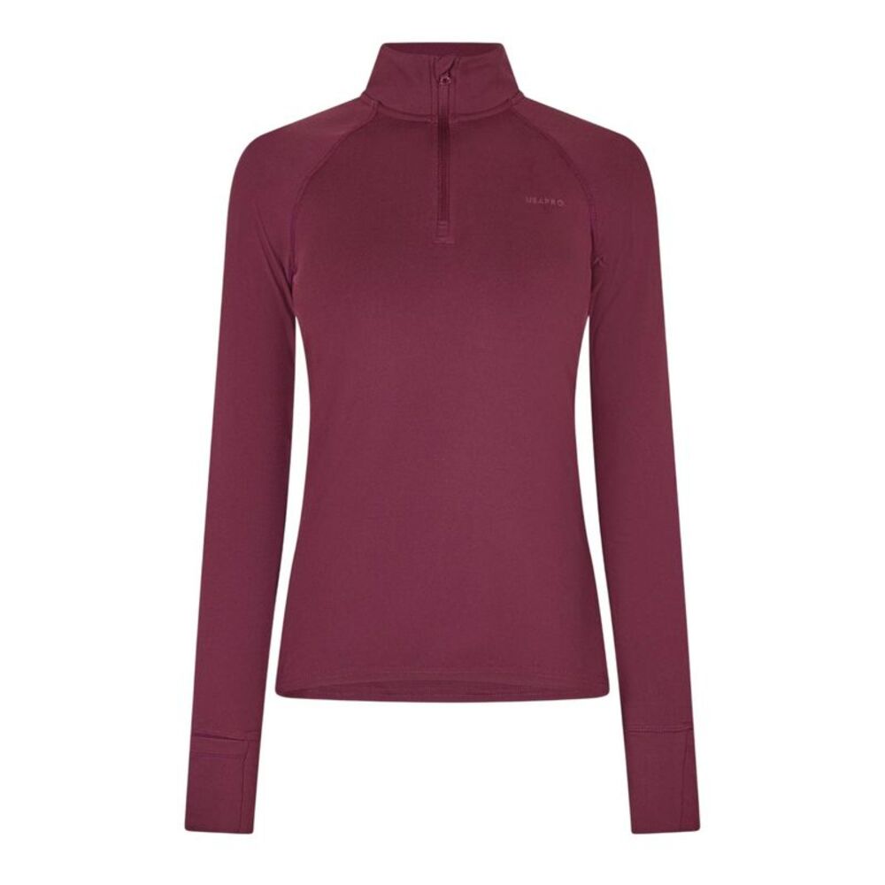 USA Womens/Ladies Plain Long-Sleeved Base Layer Top / Dark Cherry